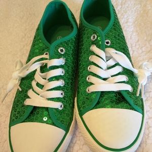 Green Sequined sneakers